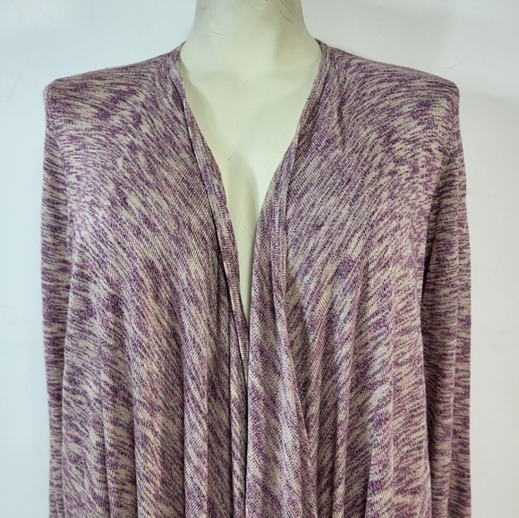 NWT Torrid Purple Spacedye Drape Front Cardigan - Picture 3 of 5